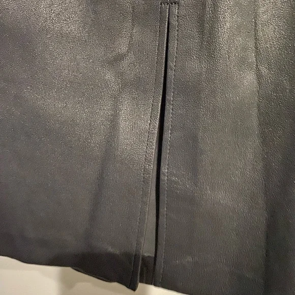 Quince Leather Pencil Skirt Black Sz 16 - Picture 4 of 5